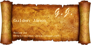Gulden János névjegykártya